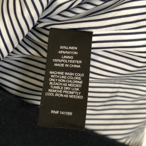 Harvé Benard Navy Linen Blazer - Picture 8 of 8